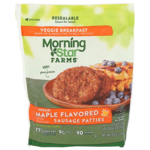 MORNING STAR FARMS Maple Sausage Patties - 1.333 Ounce - 6 Count