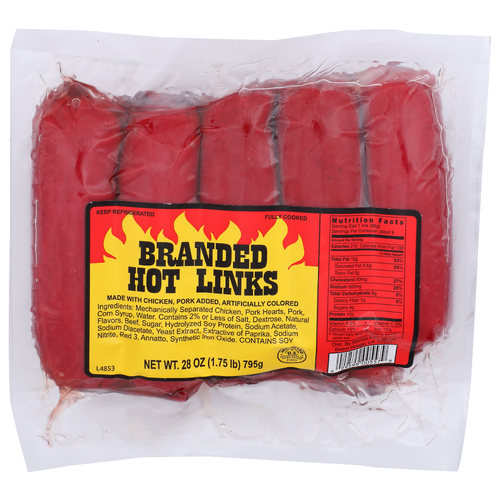 Manda Branded Hot Links - 28 Ounce