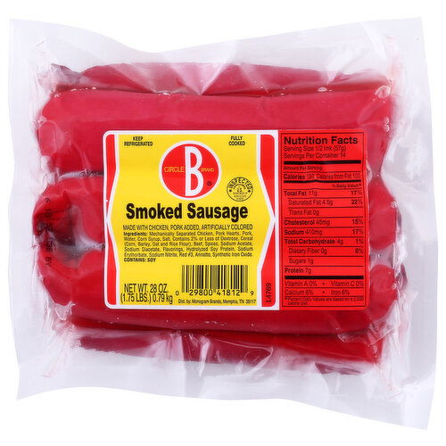 Circle B Brand Smoked Sausage - 28 Ounce