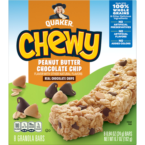 Quaker Chewy Granola Bars Peanut Butter Chocolate Chip - 6.7 Ounce