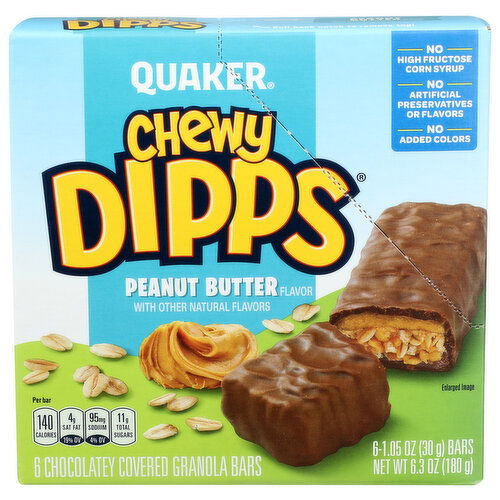 Quaker Peanut Butter Chewy Dipps - 1.05 Ounce - 6 Count