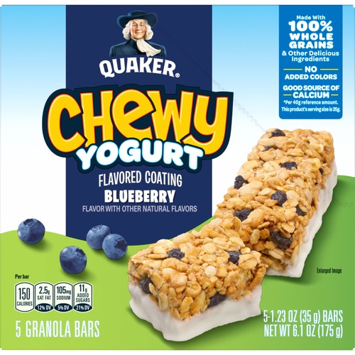 Quaker Chewy Yogurt Flavored Coating Granola Bars Blueberry - 6.1 Ounce Image 1 of 3