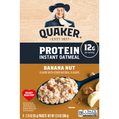 Quaker Protein Instant Oatmeal Banana Nut - 12.9 Ounce