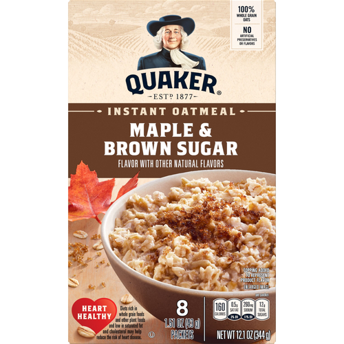 Quaker Instant Oatmeal Maple Brown Sugar - 12.1 Ounce - 1 Count