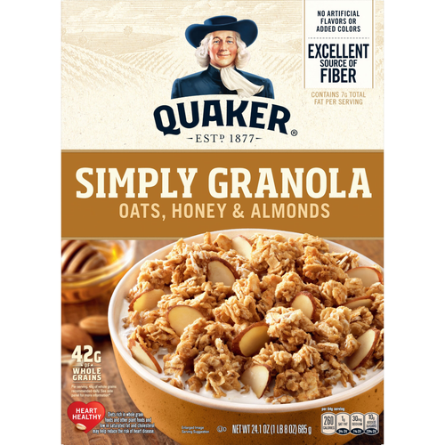 Quaker Simply Granola Oats Honey & Almonds - 24.1 Ounce