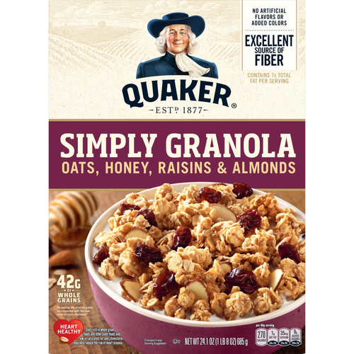 Quaker Simply Granola Oats Honey Raisins & Almonds - 24.1 Ounce
