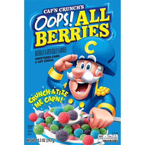Cap'n Crunch 's Sweetened Corn & Oat Cereal All Berries Naturally & Artificially Flavored - 10.3 Ounce
