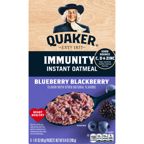 Quaker Instant Oatmeal Fruit Fusion Blueberry Blackberry - 8.4 Ounce