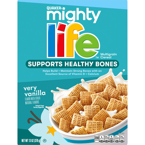 Quaker Mighty Life Multigrain Cereal Supports Healthy Bones Very Vanilla - 13 Ounce