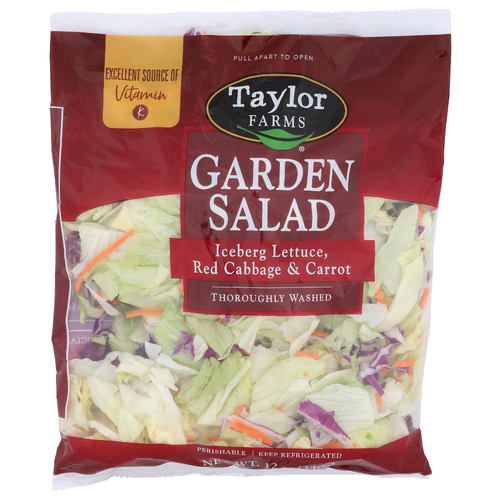Taylor Farms Iceburg Lettuce, Red Cabbage & Carrot Garden Salad - 12 Ounce