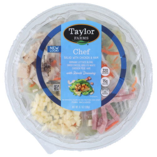 Taylor Farms Salad, With Chicken & Ham, Chef - 6.7 Ounce