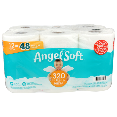 Angel Soft Unscented Bathroom Tissue - 12 Count