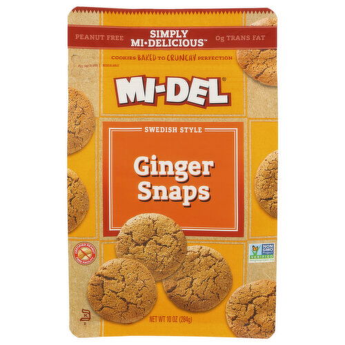 Mi-Del Ginger Snaps Original Na In Calif Swedish Style - 10 Ounce