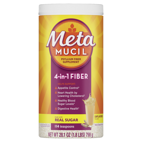 Metamucil Psyllium Husk Powder Unflavored Original Texture 4-in-1 Daily Fiber Supplement - 28.1 Ounce