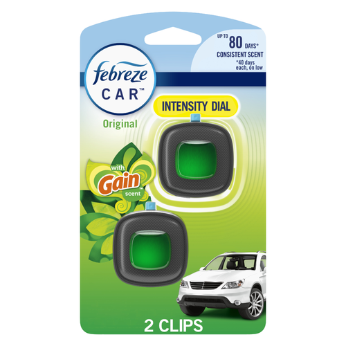 Febreze Car Air Freshener, Odor-Fighting Automotive Vent Clip, Gain Original Scent - 0.13 Ounce