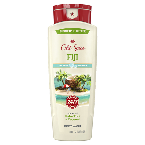 Old Spice Men's Body Wash Fiji With Palm Tree, 24/7 Shower Fresh - 18 Ounce