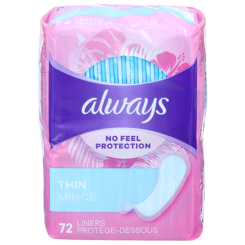 Always Thin Liners - 72 Count