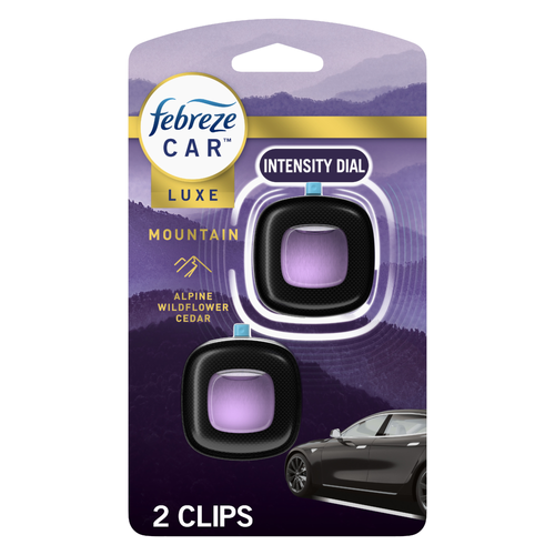 Febreze Car Air Freshener, Odor-Fighting Automotive Vent Clip, Mountain Scent - 0.14 Ounce