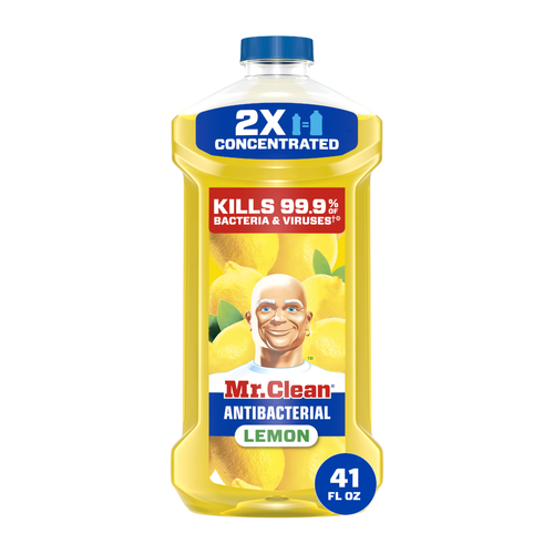 Mr. Clean Antibacterial All Purpose Cleaner, Floor Cleaner For Mopping, Cleaning Liquid, Lemon - 41 Ounce