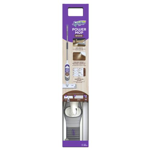 Swiffer Power Mop Wood, Hardwood Floor Cleaner For Mopping, Quickdry Cleaning Set, Lemon Scent - 1 Kit