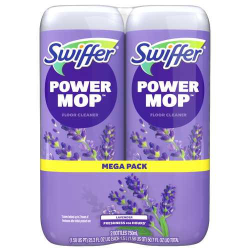 Swiffer Powermop Refill Solution, Lavender, Double Pack - 50.7 Ounce