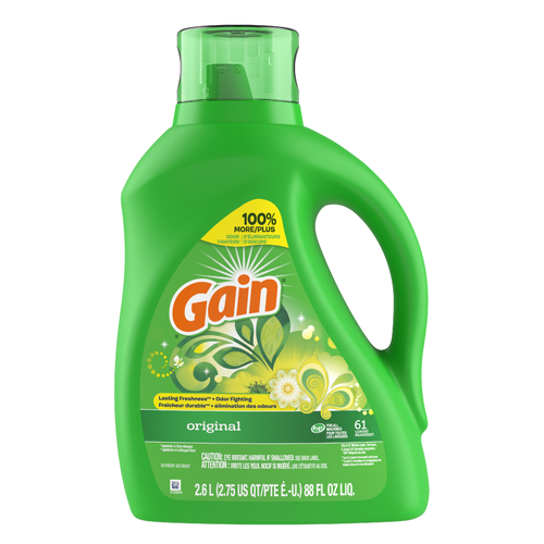 Gain Liquid Laundry Detergent, Original Scent, 61 Loads, Freshness + Odor Fighting, Soap, He Compatible - 88 Ounce