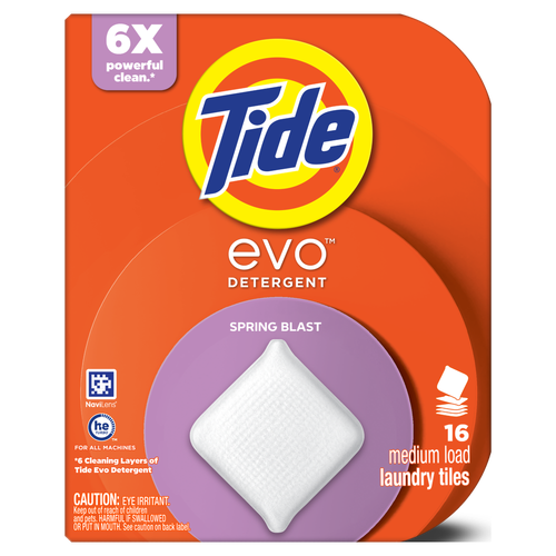 Tide evo Spring Blast Scent Laundry Detergent Tiles - 16 Count