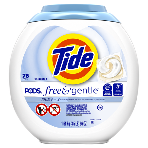 Tide Pods Free & Gentle Laundry Detergent Soap Pacs - 76 Count
