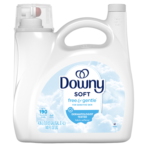 Downy Free & Gentle Liquid Fabric Softener, 190 Loads, Hypoallergenic, Sensitive Skin Friendly Conditioner - 140 Ounce