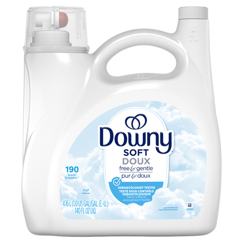 Downy Soft Free & Gentle Hypoallergenic Liquid Fabric Conditioner 190 Loads - 140 Ounce