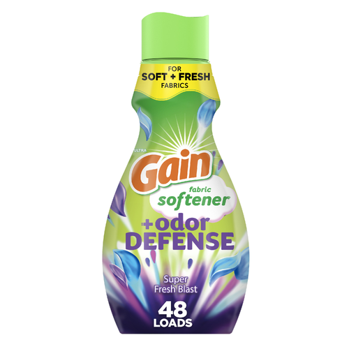 Gain Odor Defense Liquid Fabric Softener, Super Fresh Blast Scent, , 48 Loads, 2 In 1 Freshness Plus Protection - 35 Ounce