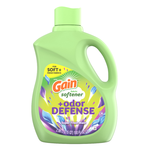 Gain Odor Defense Liquid Fabric Softener, Super Fresh Blast Scent, 136 Loads, 1 Freshness Plus Protection - 100 Ounce