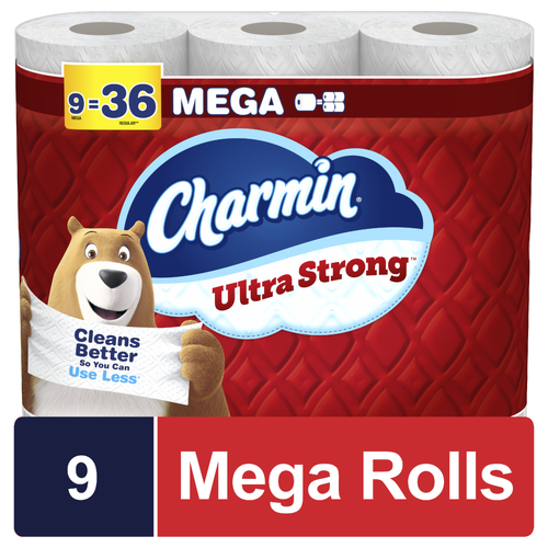 Charmin Mega Ultra Strong Toilet Paper - 9 Count Image 1 of 2