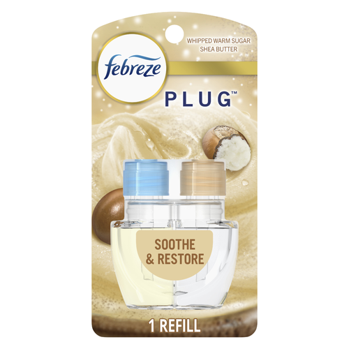 Febreze Plug In Air Freshener, Odor-Fighting Scented Oil Refill, Soothe & Restore Scent, 1 Refills - 0.87 Ounce