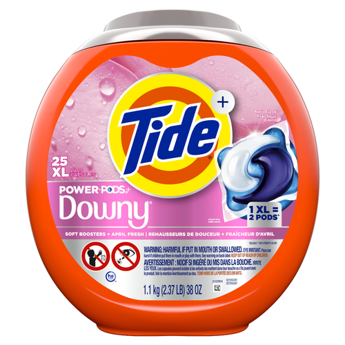 Tide Power Pods + Downy Laundry Detergent Soft Boosters + April Fresh - 25 Count