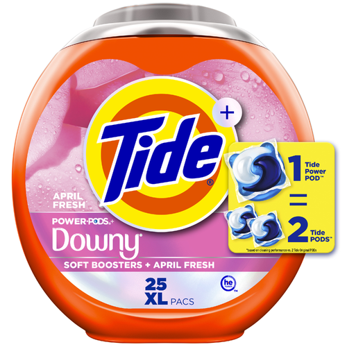 Tide Power Pods + Downy Laundry Detergent Pods, , Soft Boosters + April Fresh - 25 Count Image 1 of 2