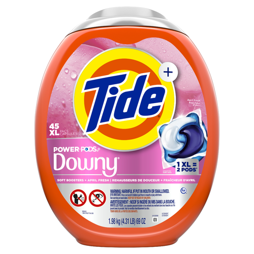 Tide Power Pods + Downy Laundry Detergent Soft Boosters + April Fresh - 45 Count
