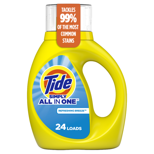 Tide Simply All-In-One Liquid Laundry Detergent, Refreshing Breeze Scent, 24 Loads - 32 Ounce Image 1 of 2