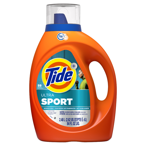Tide Ultra Sport Liquid Laundry Detergent, 59 Loads, With Advanced Sweat Plus Stain Fighters - 84 Ounce
