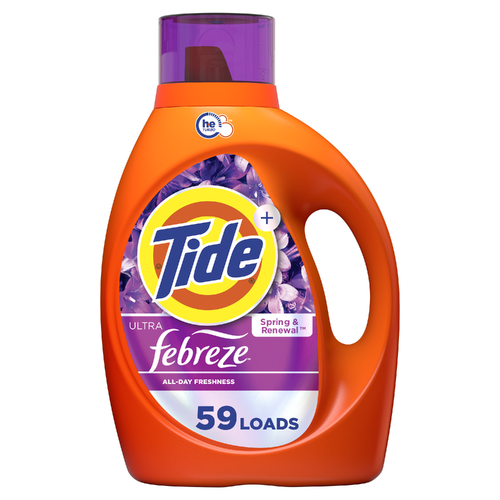 Tide Ultra Febreze Liquid Laundry Detergent, Spring And Renewal Scent, , 59 Loads, Detergent With All-Day Freshness - 84 Ounce