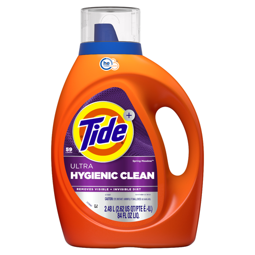 Tide Ultra Hygienic Clean Liquid Laundry Detergent, Spring Meadow Scent, 59 Loads, Removes Visible And Invisible Dirt - 84 Ounce
