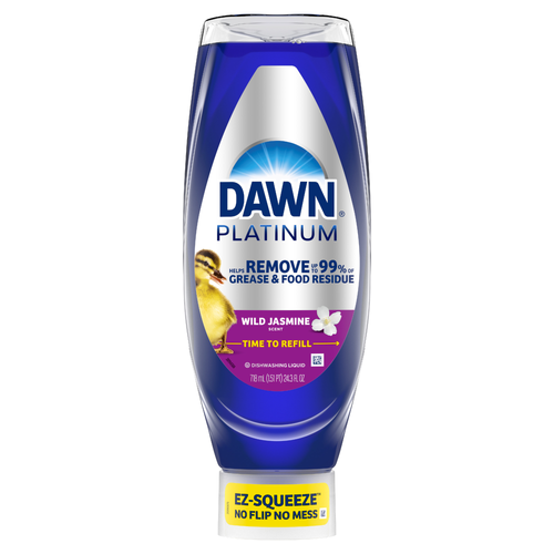 Dawn Platinum Ez-Squeeze Dish Soap Liquid, Dishwashing Grease Removal, Wild Jasmine - 24.3 Ounce