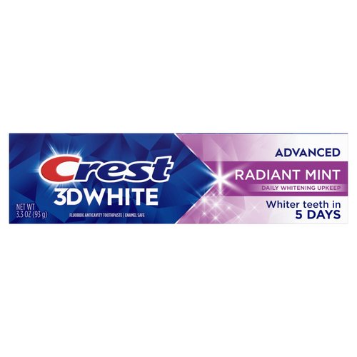 Crest 3dwhite Advanced Teeth Whitening Toothpaste, Radiant Mint - 3.3 Ounce