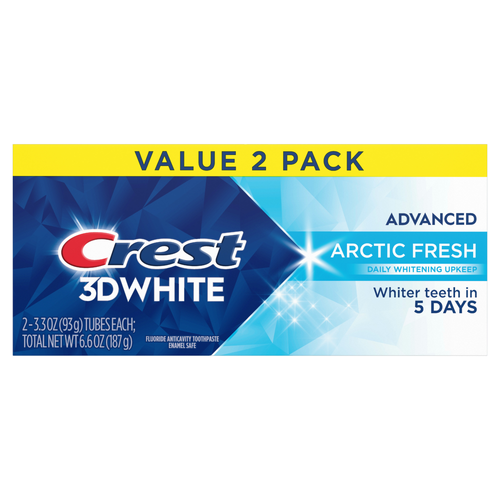 Crest 3dwhite Advanced Teeth Whitening Toothpaste, Arctic Fresh, Pack Of 2 - 6.6 Ounce