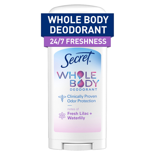 Secret Whole Body Stick Aluminum Free Deodorant For Women With Notes Of Fresh Lilac Waterlily - 2.4 Ounce