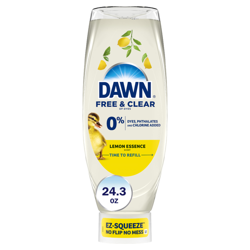 Dawn Free & Clear Ez-Squeeze Dish Soap Liquid, Dishwashing Grease Removal, Lemon - 24.3 Ounce