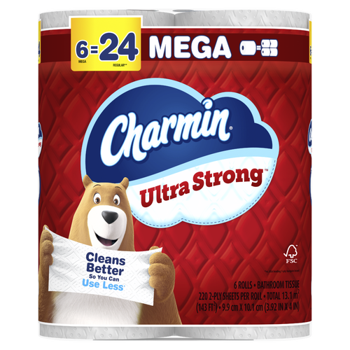 Charmin Mega Ultra Soft Toilet Paper - 6 Count Image 1 of 2