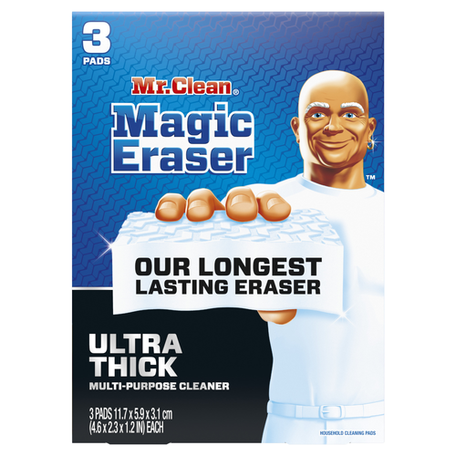 Mr. Clean Magic Eraser Sponge, All Purpose Cleaner, Long Lasting Cleaning Scrubber, Ultra Thick - 3 Count