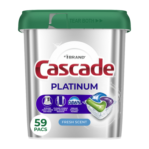 Cascade Fresh Platinum Dishwasher Detergent Pods - 59 Count
