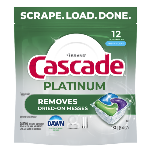 Cascade Platinum Dishwasher Pods, Detergent, Fresh - 12 Count